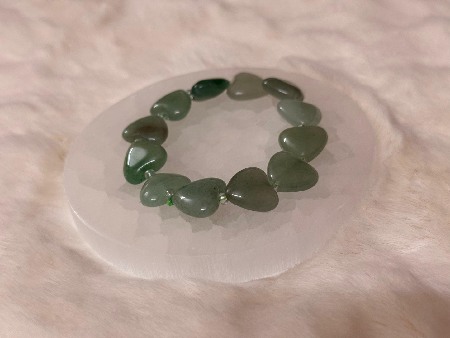 GREEN AVENTURINE HEART SHAPE BRACELET