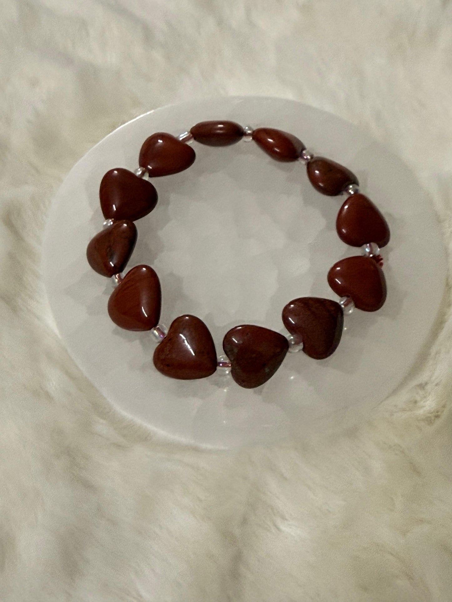 RED JASPER HEART SHAPE BRACELET