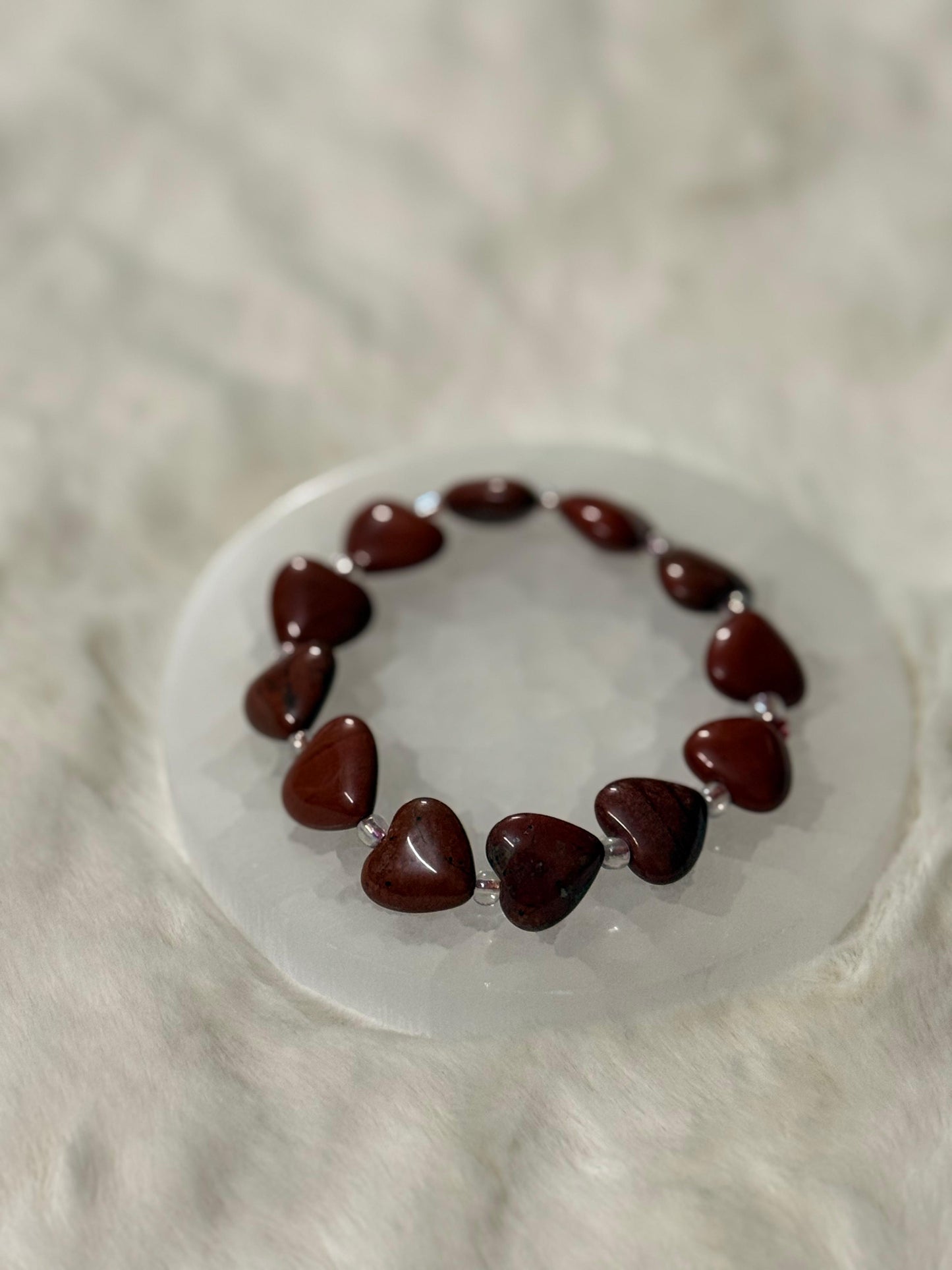 RED JASPER HEART SHAPE BRACELET