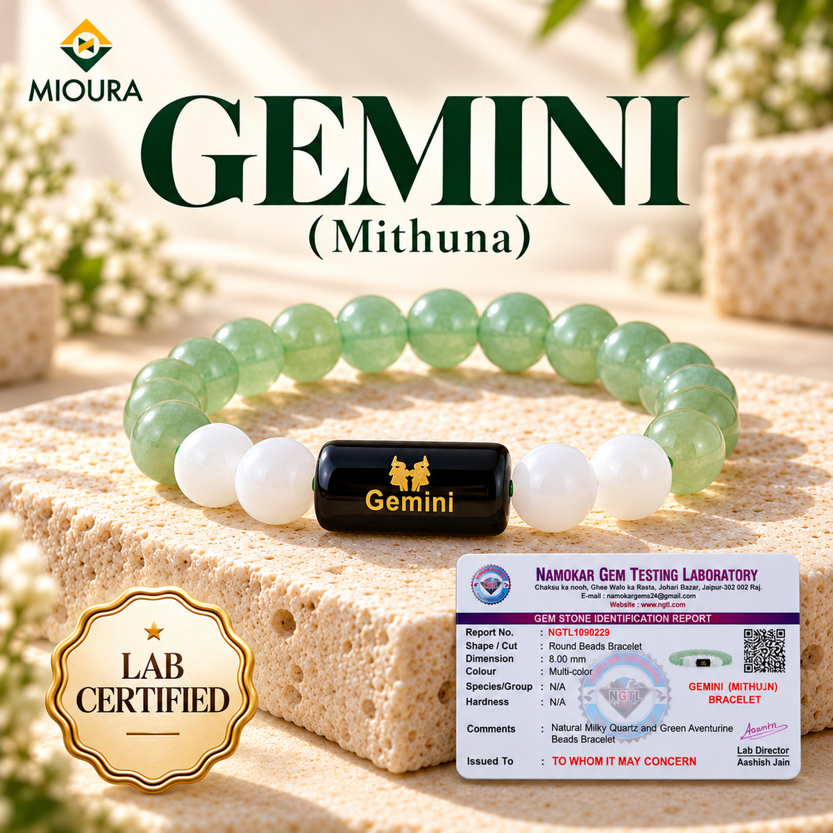 Gemini Crystal Bracelet | Mithun Rashi Bracelet – Mioura