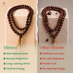 Mioura Red Sandalwood Mala (Rakta Chandan) – Govt Lab Certified | 108 Beads for Meditation, Protection & Spiritual Growth