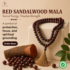 Mioura Red Sandalwood Mala (Rakta Chandan) – Govt Lab Certified | 108 Beads for Meditation, Protection & Spiritual Growth