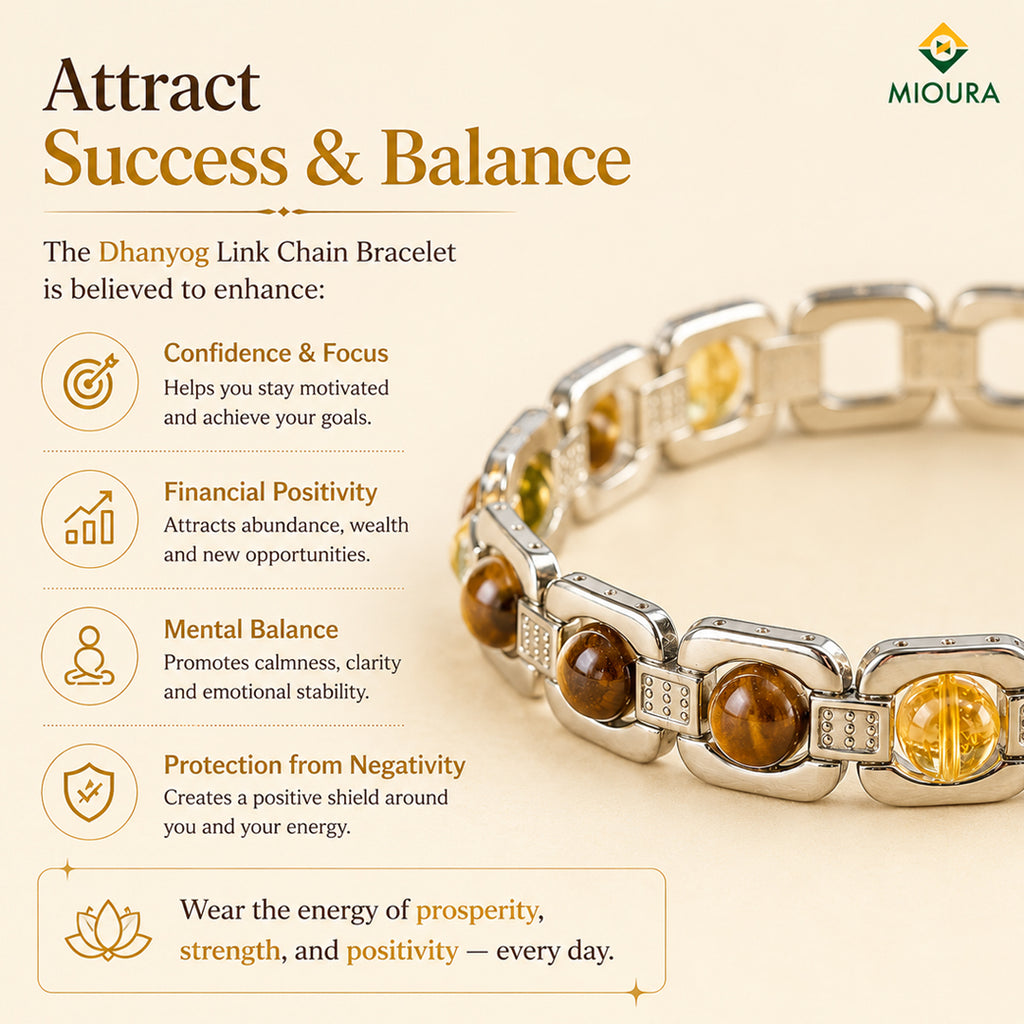 Dhanyog Link Chain Bracelet – Wealth, Prosperity & Energy | Mioura