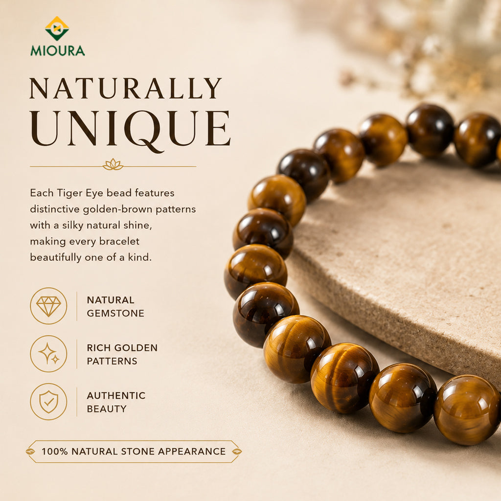 Tiger Eye Bracelet – Confidence, Protection & Focus | Mioura