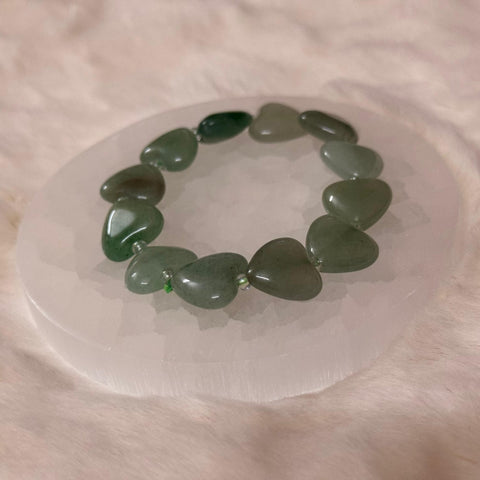 GREEN AVENTURINE HEART SHAPE BRACELET