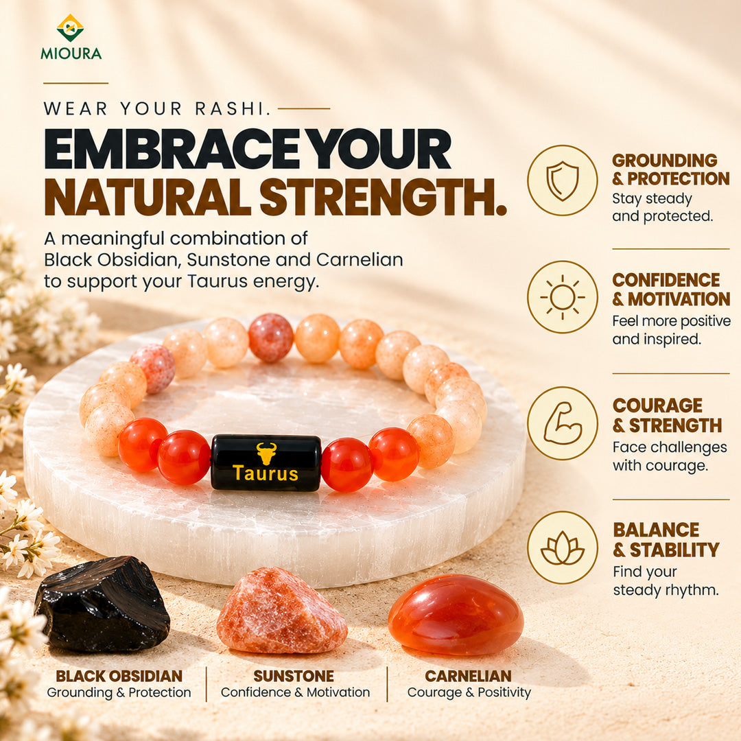 Taurus Crystal Bracelet | Vrishabh Rashi Bracelet – Mioura