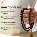 Mioura Red Sandalwood Mala (Rakta Chandan) – Govt Lab Certified | 108 Beads for Meditation, Protection & Spiritual Growth