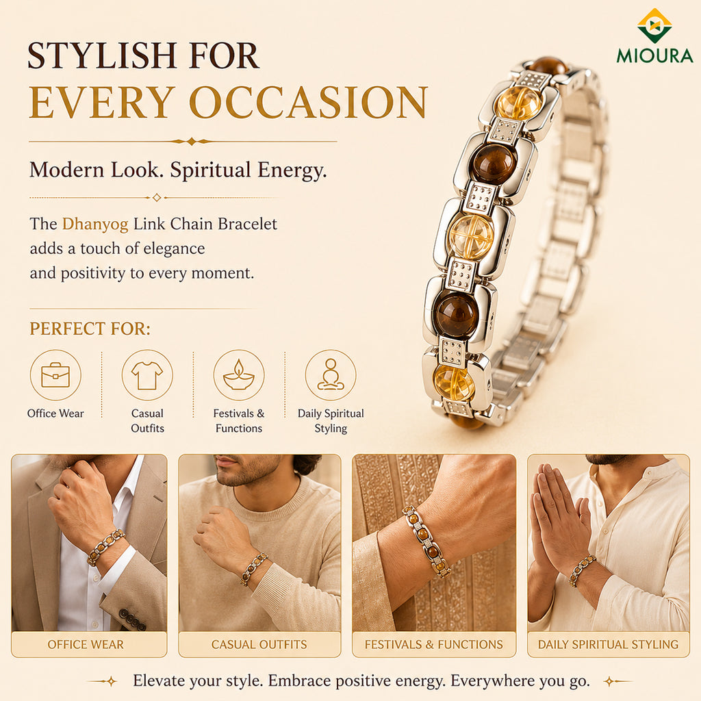 Dhanyog Link Chain Bracelet – Wealth, Prosperity & Energy | Mioura