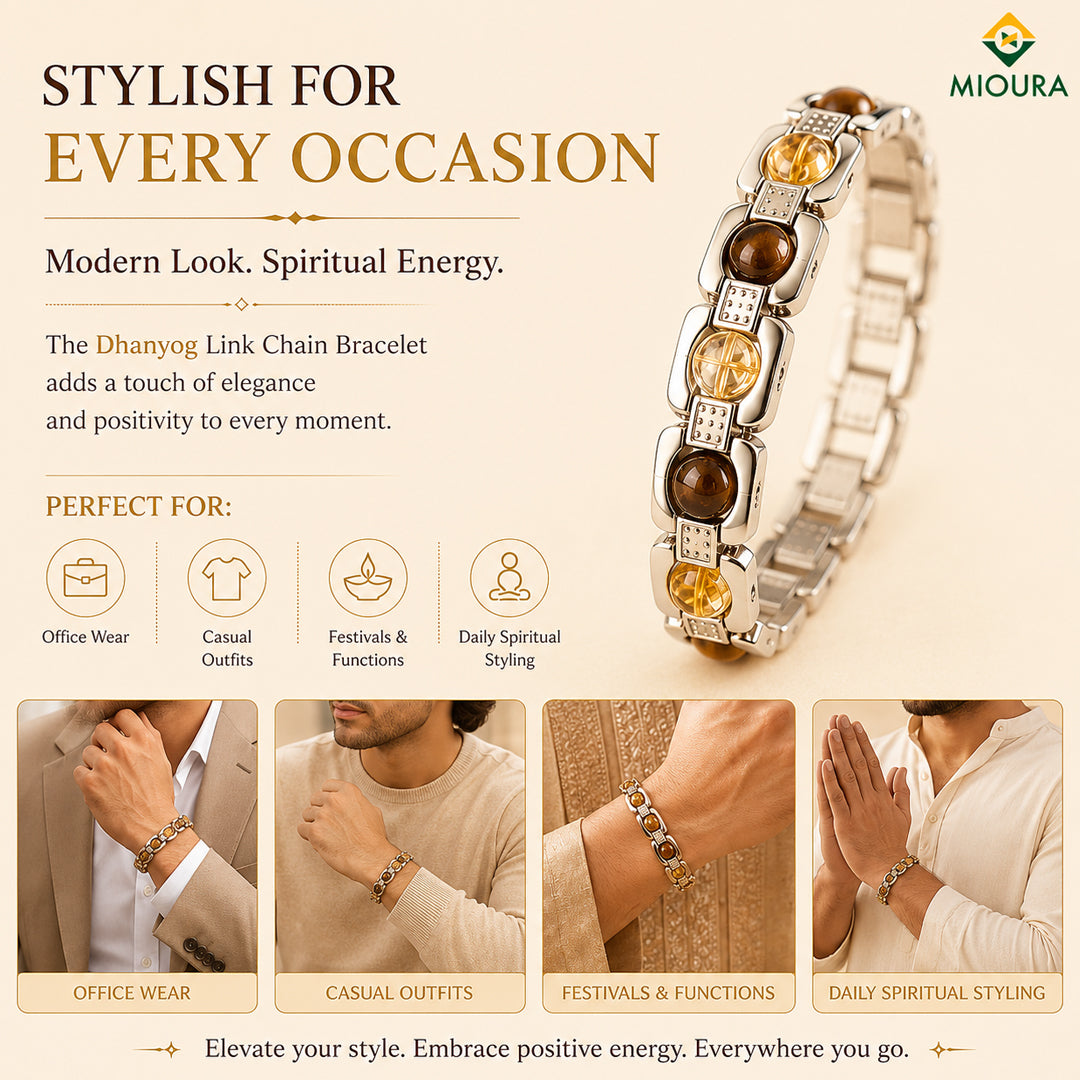Dhanyog Link Chain Bracelet – Wealth, Prosperity & Energy | Mioura