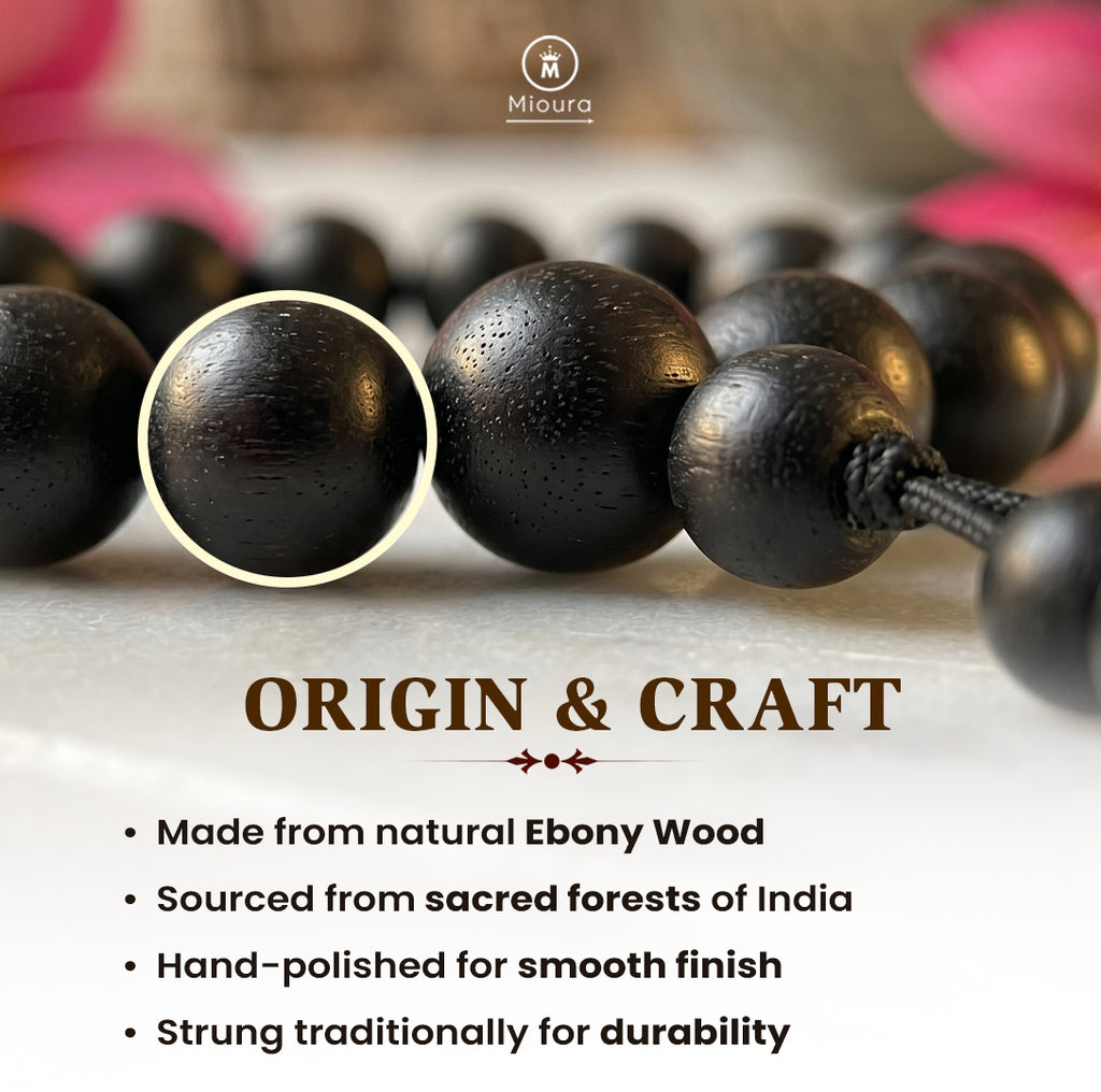 Original Karungali Bracelet – Govt Certified | Protection, Grounding & Energy Shield | Mioura
