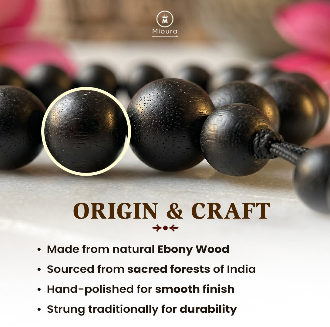 Original Karungali Bracelet – Govt Certified | Protection, Grounding & Energy Shield | Mioura