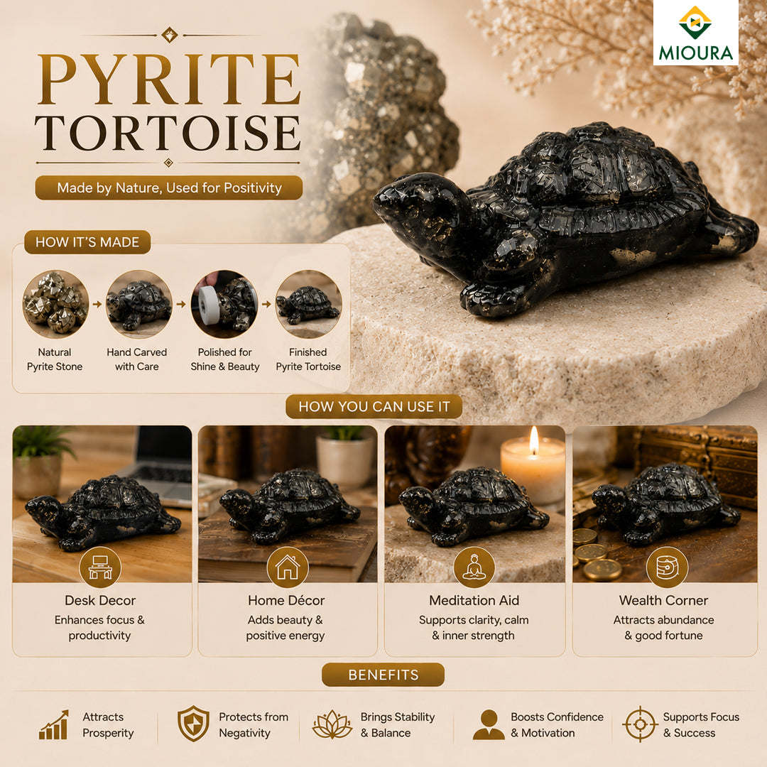 Pyrite Tortoise – Wealth, Prosperity & Vastu Crystal | Mioura