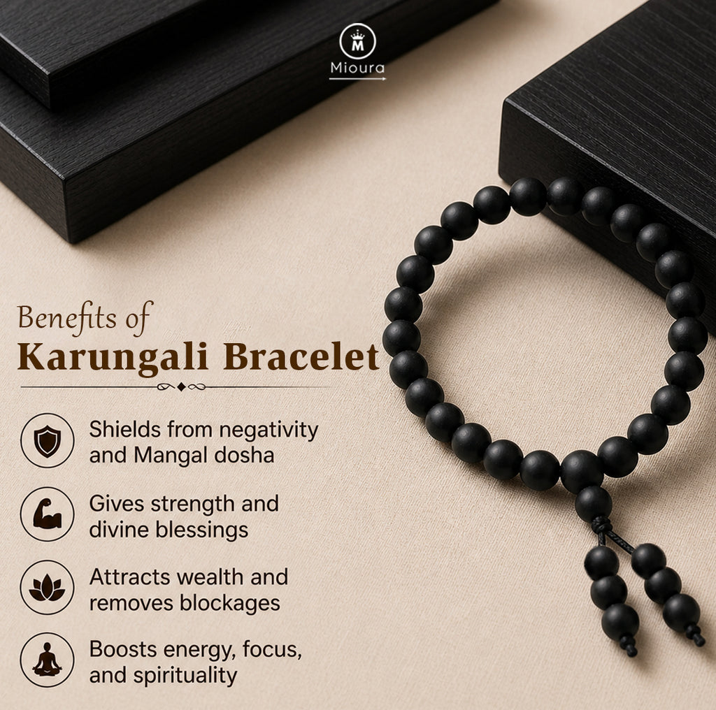 Original Karungali Bracelet – Govt Certified | Protection, Grounding & Energy Shield | Mioura