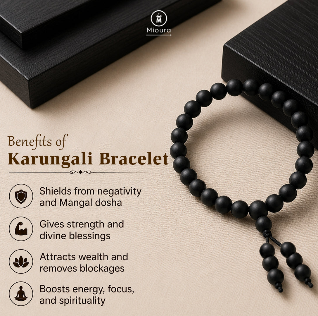 Original Karungali Bracelet – Govt Certified | Protection, Grounding & Energy Shield | Mioura
