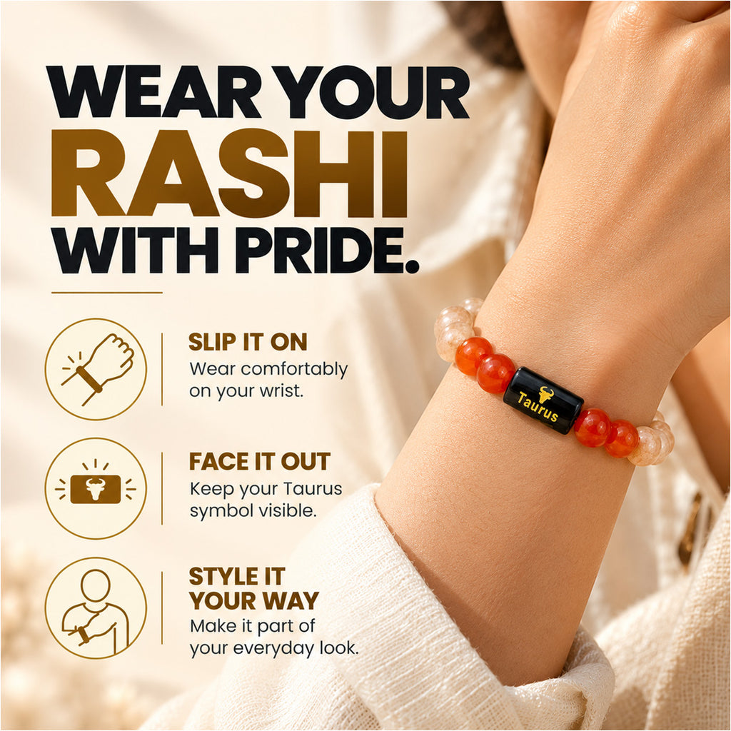 Taurus Crystal Bracelet | Vrishabh Rashi Bracelet – Mioura