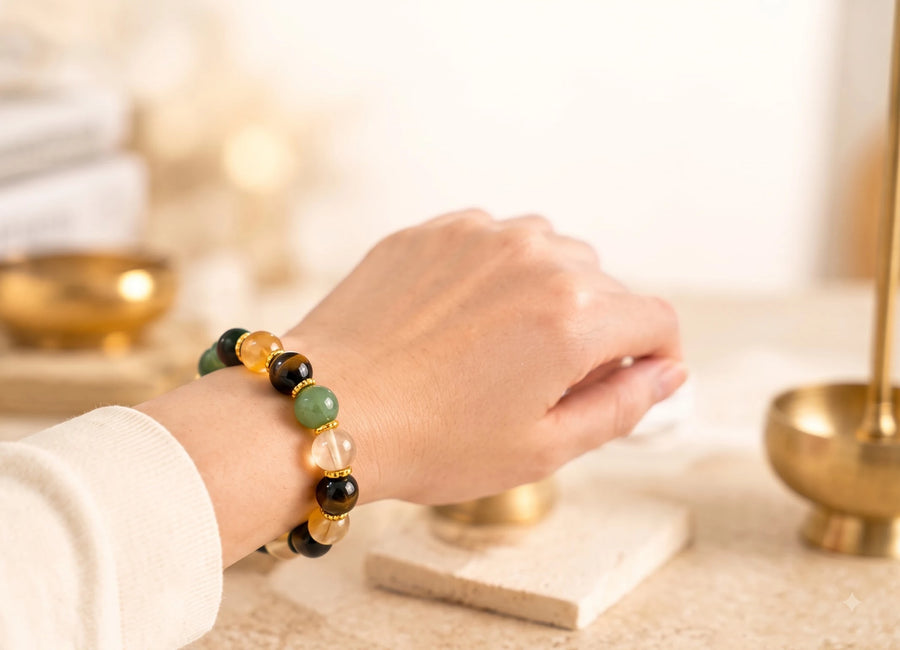 Dhan Yog Bracelet worn on the left wrist