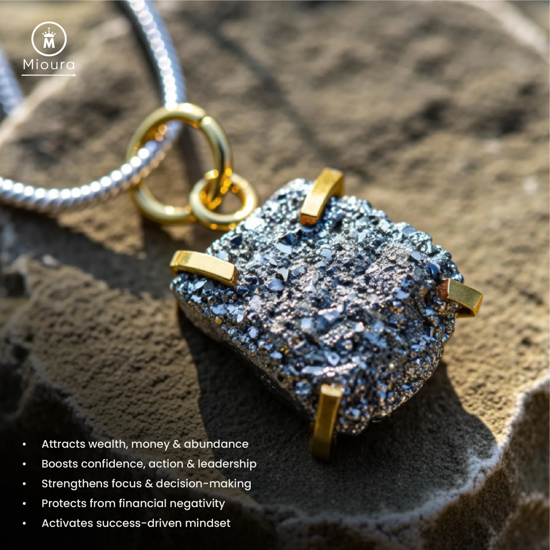 Golden Pyrite Pendant For Prosperity