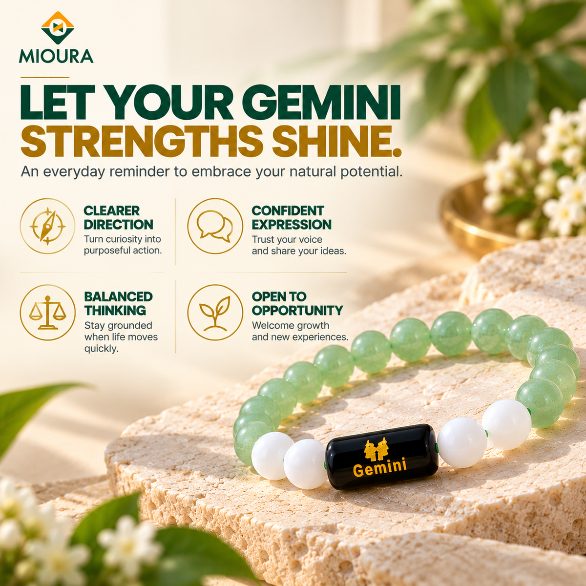 Gemini Crystal Bracelet | Mithun Rashi Bracelet – Mioura