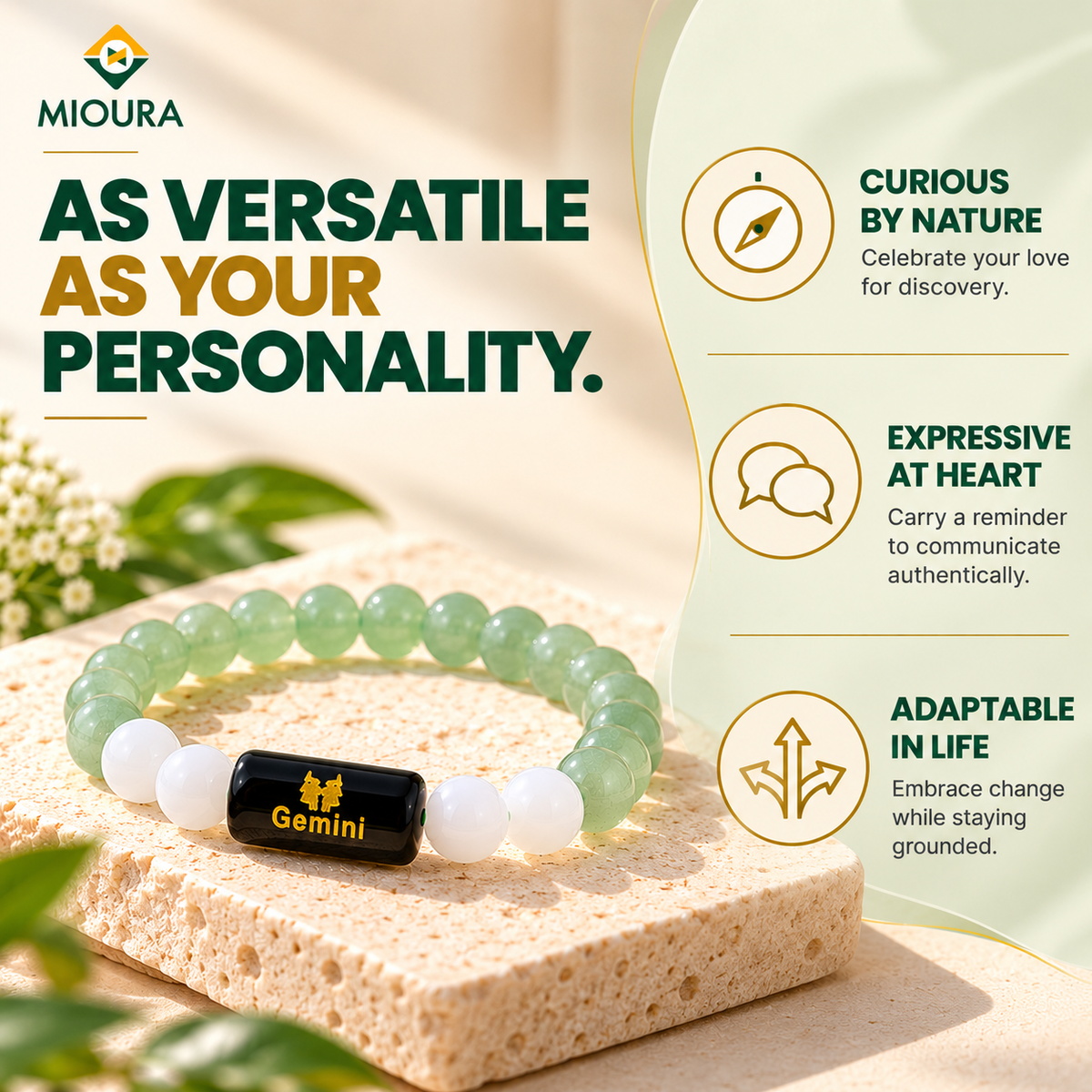 Gemini Crystal Bracelet | Mithun Rashi Bracelet – Mioura