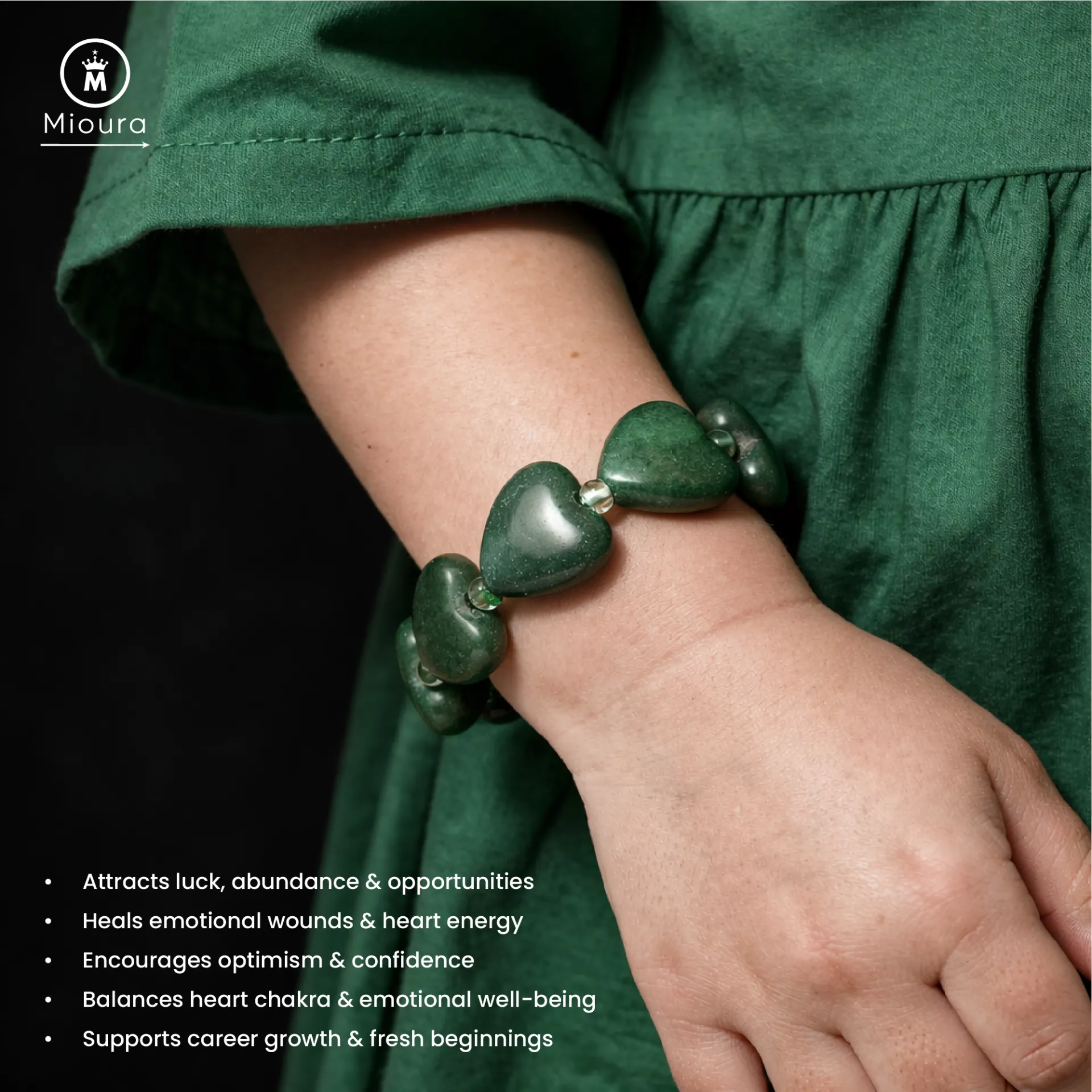 Green Aventurine Heart For Emotional Healing