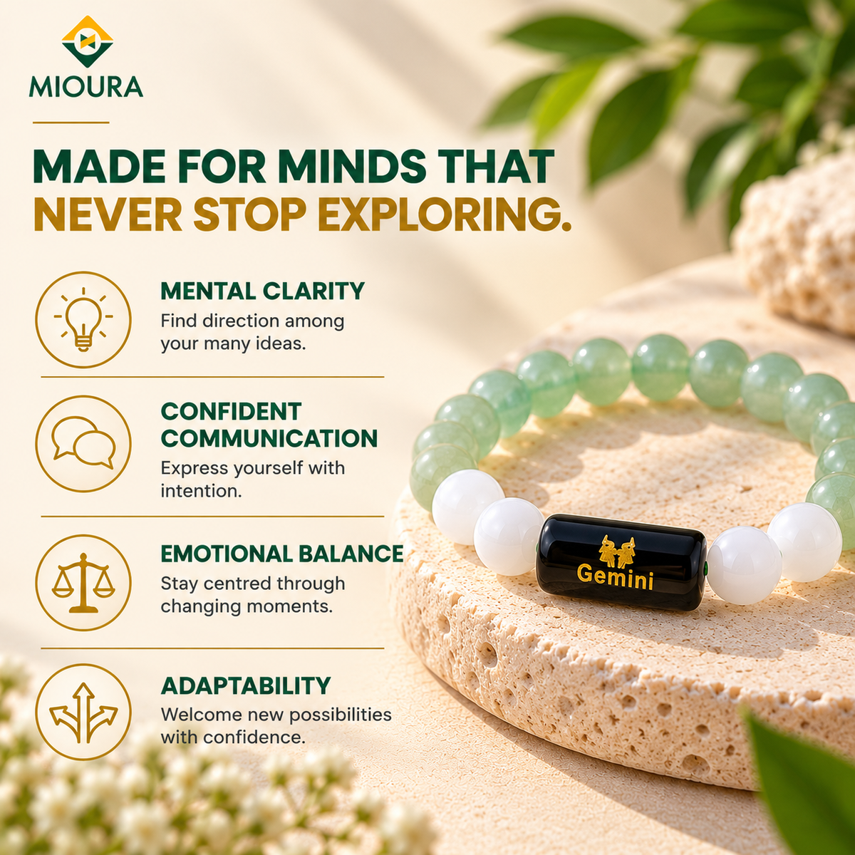 Gemini Crystal Bracelet | Mithun Rashi Bracelet – Mioura
