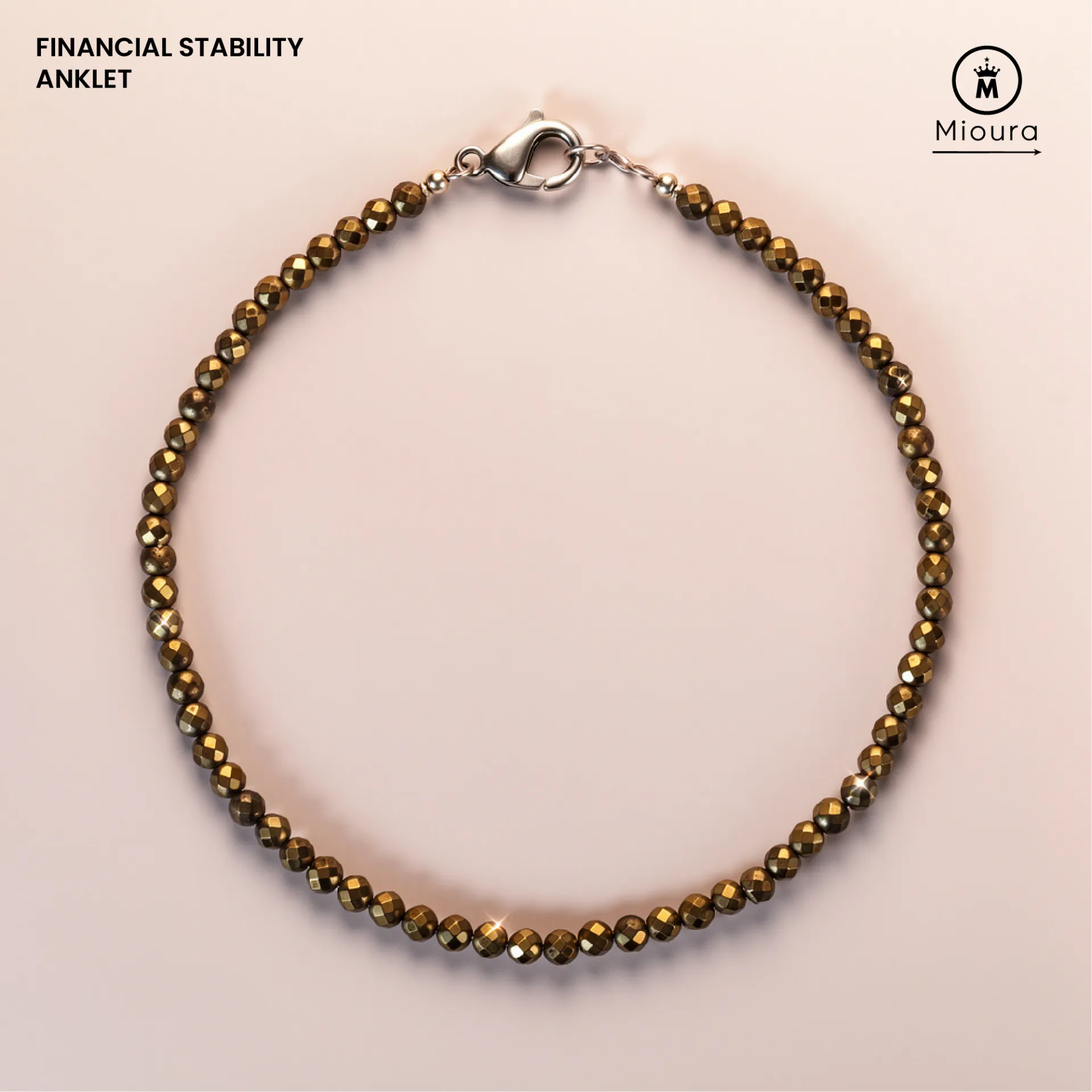 Pyrite Anklet For Wealth And Grounding