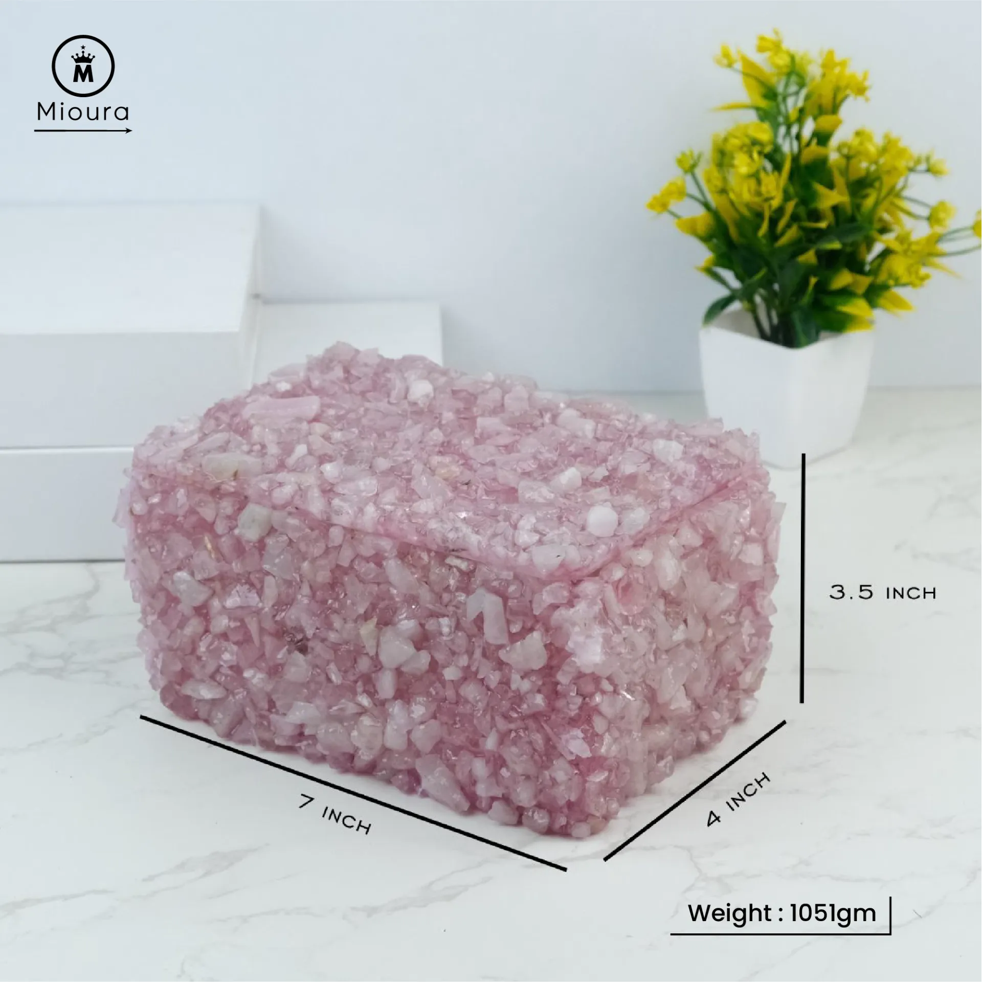 Rose Quartz Box For Crystal Storage