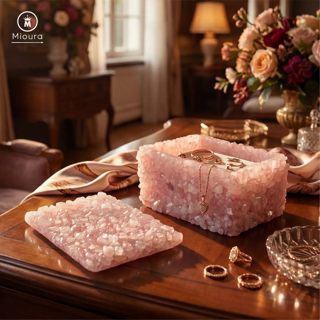Rose Quartz Box For Crystal Storage
