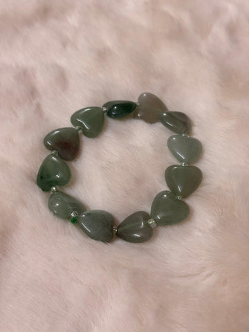 GREEN AVENTURINE HEART SHAPE BRACELET
