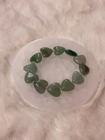 GREEN AVENTURINE HEART SHAPE BRACELET