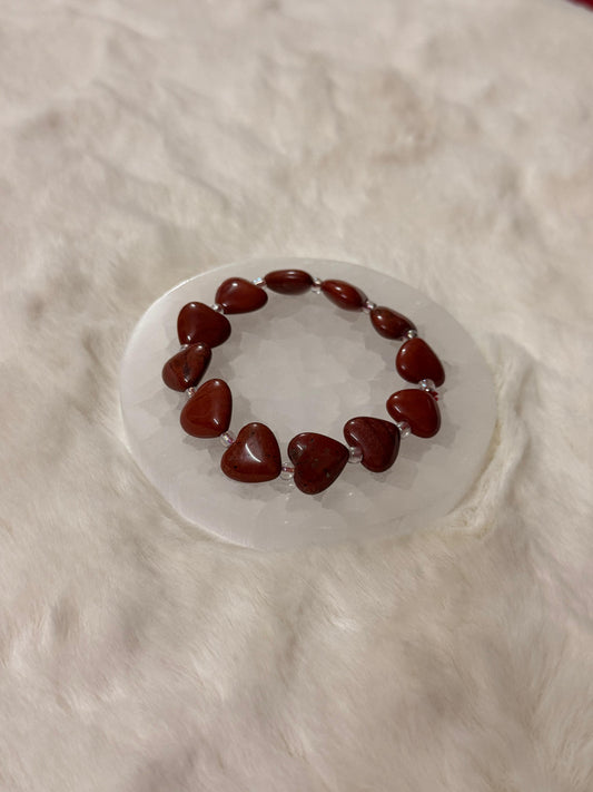 RED JASPER HEART SHAPE BRACELET