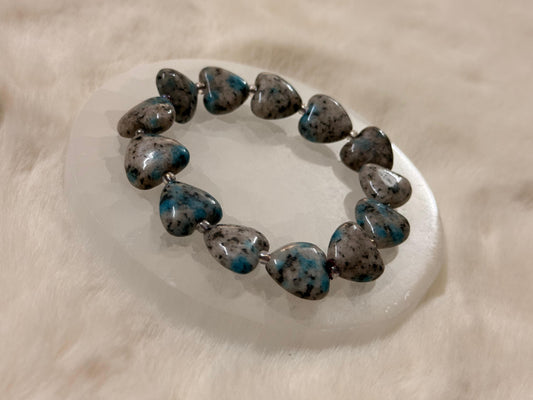 MULTI FLUORITE HEART SHAPE BRACELET
