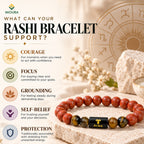 Aries (Mesh Rashi) Crystal Bracelet – Red Jasper, Tiger’s Eye & Black Obsidian